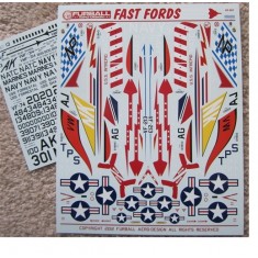 1/48 F4D-1 Skyray Fast Fords National Insignias & Stencil Decals for Tamiya kits