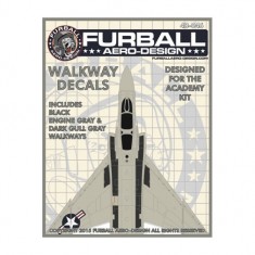 1/48 F-4 USN Black, Dark Gull Gray & Engine Gray Walkways Decals for Academy kit