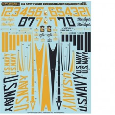 Decals for 1/48 US Navy F/A-18E/F Flight Demo Team 2021