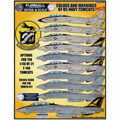 1/48 USN F-14 Tomcats Colours & Markings Part IV Decals for Tamiya kits