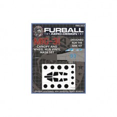 1/48 MIG-31 Canopy and Wheel Hub Vinyl Masking Set for AMK kits