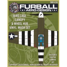 1/48 P-51B Canopy (birdcage) and Wheel Hub Vinyl Mask Set for Tamiya Kit
