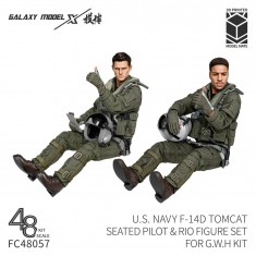 1/48 US Navy F-14D Tomcat Seated Pilot & RIO 2 figures (for G.W.H Kit, 3D Printed) #1
