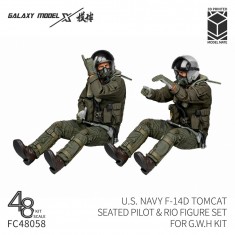 1/48 US Navy F-14D Tomcat Seated Pilot & RIO 2 figures (for G.W.H Kit, 3D Printed) #2