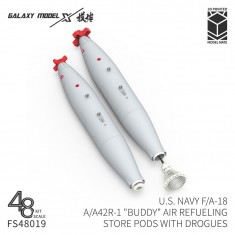 1/48 US Navy F/A-18 A/A42R-1 Buddy Refuelling Pods with Drogues (3D Printed)