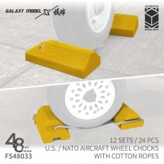 1/48 Us/nato Aircraft Wheel Chocks with Cotton Ropes (12 Sets, 24pcs, 3D Printed)