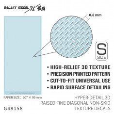 3D Raised Fine Diagonal Non-skid Texture Decals - Size S