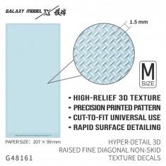3D Raised Fine Diagonal Non-skid Texture Decals - Size M