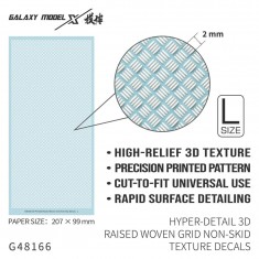 3D Raised Woven Grid Non-skid Texture Decals - Size L