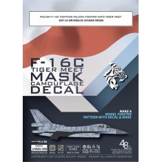 1/48 Polish F-16C Fighting Falcon NATO Tiger Meet Camouflage Mask n Decals for Tamiya