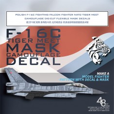 1/48 Polish F-16C Fighting Falcon NATO Tiger Meet Camouflage Mask n Decals for Kinetic