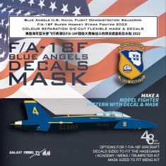 1/48 Blue Angels US Naval Flight Demonstration Squadron F/A-18F 2022 Mask n Decals