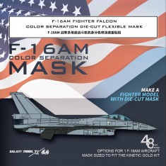1/48 F-16AM Fighting Falcon Colour Separation Mask for Kinetic Gold #K48100 Kit