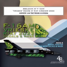1/48 Belgian AF F-16AM Vrieske Colour Separation Mask n Decals for Kinetic