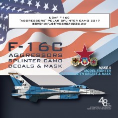 1/48 USAF F-16C Aggressors Polar Splinter Camo Mask for Kinetic #K48102 Kit