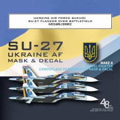 1/48 Su-27 Ukrainian AF Blue 48 n Blue 57 Mask n Decals for Great Wall Hobby