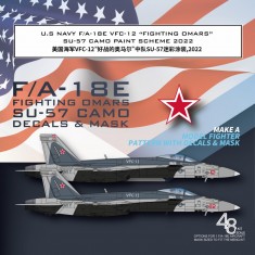 1/48 US Navy F/A-18E VFC-12 Fighting Omars Su-57 Painting for Meng LS-012 Kit