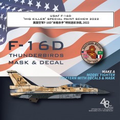 1/48 USAF F-16D MiG Killer Special Paint Scheme Mask n Decals for Kinetic K48105