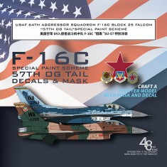 1/48 USAF 64th Aggressor Squadron F-16C Block 25 Falcon 57th OG Tail for Tamiya #2