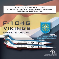 1/48 West German AF F-104G Starfighter Vikings Mask n Decals for Kinetic