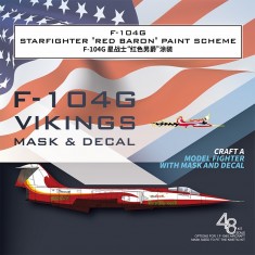 1/48 F-104G Starfighter Red Baron Colour Separation Mask n Decals for Kinetic