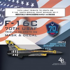 1/48 182FS F-16C 70th USAF Tribute To 396th SQ Mask n Decals for Tamiya