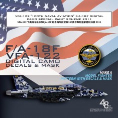 1/48 VFA-122 F/A-18F Digital Camo Special Paint Scheme Mask for Meng LS-013 Kit