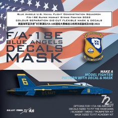 1/72 Blue Angels US Navy F/A-18E Super Hornet Mask n Decals for Academy 12547
