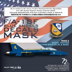 1/72 Blue Angels US Navy F/A-18F Super Hornet Mask n Decals for Academy 12567