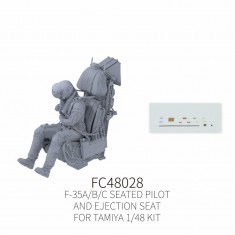 1/48 F-35A/B/C Seated Pilot and Ejection Seat for Tamiya Kit #8