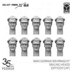 1/35 WWII German Wehrmacht Smiling Heads w/Officer Cap