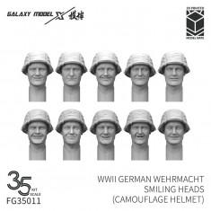 1/35 WWII German Wehrmacht Smiling Heads w/Camouflage Helmet