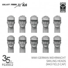 1/35 WWII German Wehrmacht Smiling Heads w/M43 Field Cap