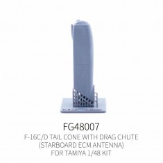1/48 F-16C/D Tail Cone with Drag Chute Starboard ECM Antenna for Tamiya Kit