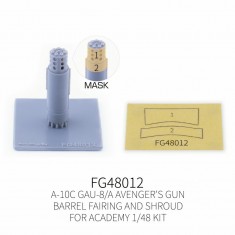 1/48 A-10C GAU-8/A Avenger Gun Barrel Fairing and Shroud for Academy Kit