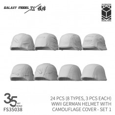 1/35 WWII German Helmet with Camouflage Cover Set #1