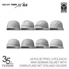 1/35 WWII German Helmet with Camouflage Net Foliage Holder