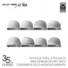 1/35 WWII German Helmet with Standard and Field-Modified Variants