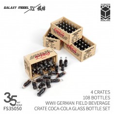 1/35 WWII German Field Beverage Crate Coca-Cola Glass Bottle Set (4 Crates, 108 Bottles)