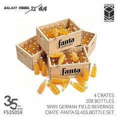 1/35 WWII German Field Beverage Crate - Fanta Glass Bottle Set (4 Crates, 108 Bottles)