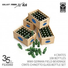 1/35 WWII German Field Beverage Crate - Chinotto Glass Bottle Set (4 Crates, 108 Bottles)