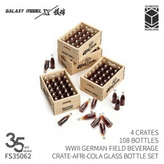 1/35 WWII German Field Beverage Crate - Afri-Cola Glass Bottle (4 Crates, 108 Bottles)