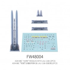 1/48 AGM-88C HARM Missiles with LAU-118A (2pcs)