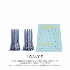 1/48 Mk.82 Bombs with BSU-49 Air Inflatable Retard Fins Non-Thermally Protected