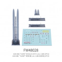 1/48 AGM-88A HARM Missiles with LAU-118B (2pcs)
