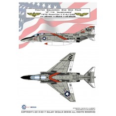Decals for 1/48 McDonnell Douglas F-4J Phantom II VF-114 Aardvarks 1970