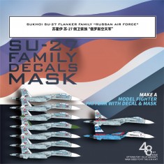 1/48 Sukhoi Su-27 Flanker Russian AF Mask n Decals for Great Wall Hobby