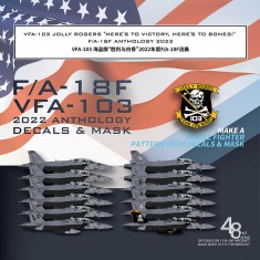 1/48 VFA-103 Jolly Rogers F/A-18F Decal Anthology 2022 for Meng LS-013 Kit