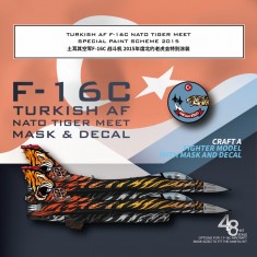 1/48 Turkish AF F-16C NATO Tiger Meet Mask n Decals for Kinetic K48102