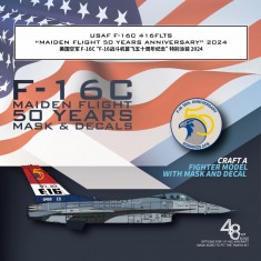 1/48 USAF F-16C 416FLTS Maiden Flight 50th Anniversary for Tamiya #61106 Kit